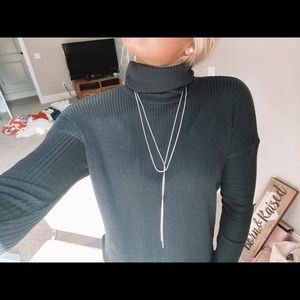 long silver necklace! never worn! price negotiable